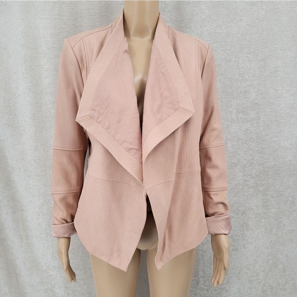 G.I.L.I. Leather Jacket in Blush #2 Open Front Demure Moto